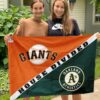 Giants vs Athletics House Divided Flag, MLB House Divided Flag