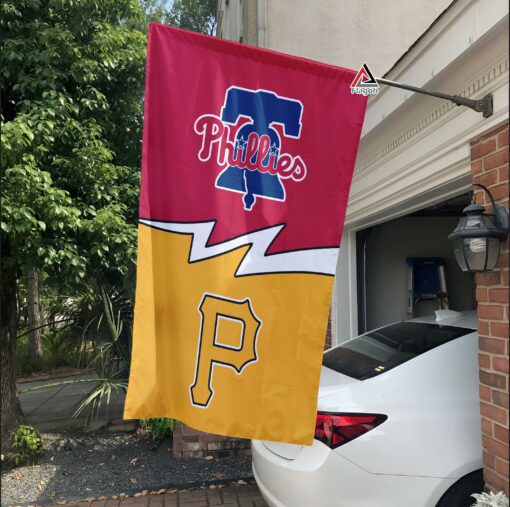 Phillies vs Pirates House Divided Flag, MLB House Divided Flag