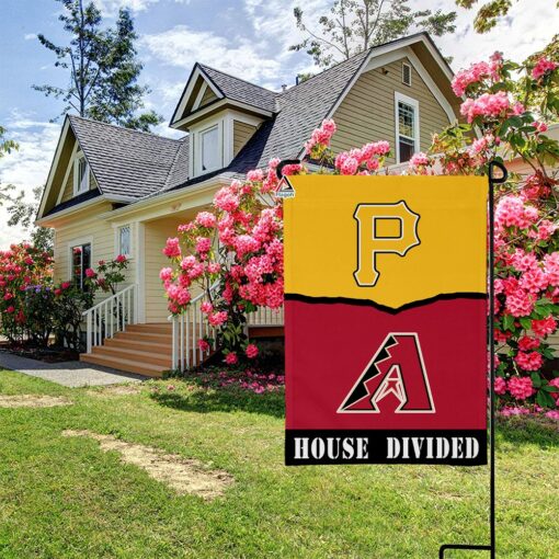 Pirates vs Diamondbacks House Divided Flag, MLB House Divided Flag