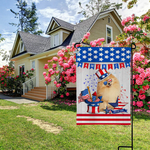 Pomeranian Dog American 4th Of July Flag, Pomeranian Dog Independence Day Flag