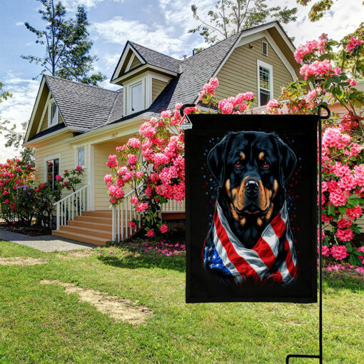 Rottweiler American USA Flag, 4th of July Dog Lover Garden Flag