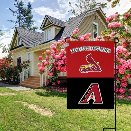 Cardinals vs Diamondbacks House Divided Flag, MLB House Divided Flag