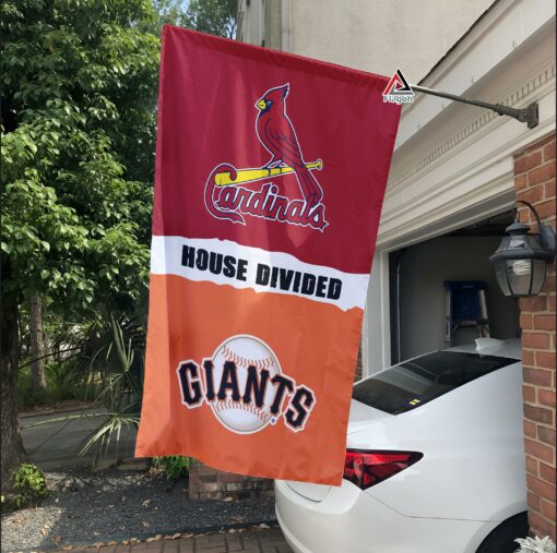 Cardinals vs Giants House Divided Flag, MLB House Divided Flag