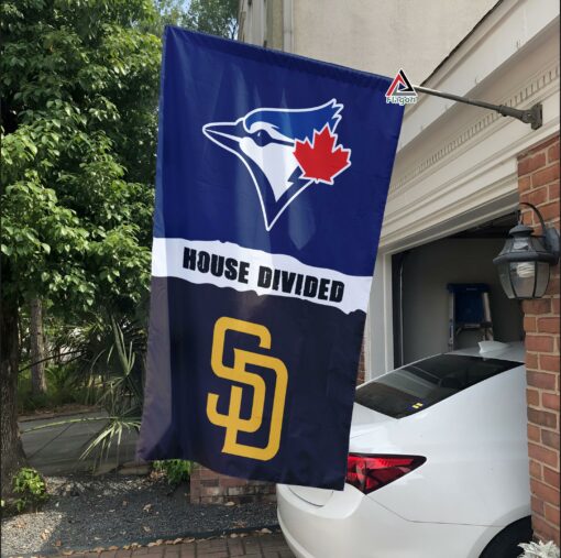 Blue Jays vs Padres House Divided Flag, MLB House Divided Flag