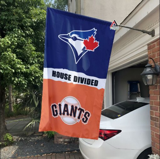 Blue Jays vs Giants House Divided Flag, MLB House Divided Flag