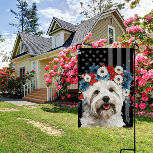 Patriotic West Highland White Terrier Dog July Fourth Day Flag, Dog Lovers Gift for Independence Day Flag