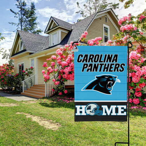 Carolina Panthers Football Flag, Sir Purr Mascot Personalized Football Fan Welcome Flags, Custom Family Name NFL Decor