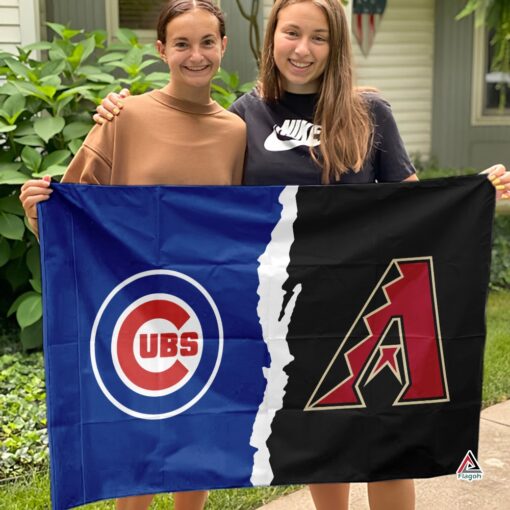 Cubs vs Diamondbacks House Divided Flag, MLB House Divided Flag