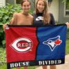 Reds vs Blue Jays House Divided Flag, MLB House Divided Flag