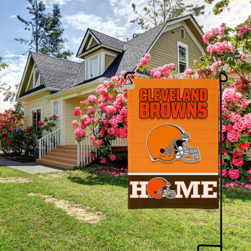 Cleveland Browns Football Flag, Brownie the Elf Mascot Personalized Football Fan Welcome Flags, Custom Family Name NFL Decor