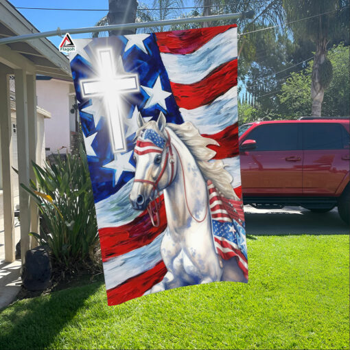 Horse Patriotic Flag, Happy 4th July Flag, Horse Independence Day Flag