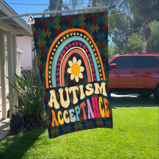 Autism Acceptance Flag, Proud Autism Parent Garden Flag, World Autism Awareness Day Flag