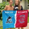 Marlins vs Braves House Divided Flag, MLB House Divided Flag