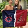 Twins vs Diamondbacks House Divided Flag, MLB House Divided Flag
