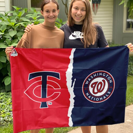 Twins vs Nationals House Divided Flag, MLB House Divided Flag