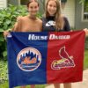 Mets vs Cardinals House Divided Flag, MLB House Divided Flag
