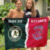Athletics vs Braves House Divided Flag, MLB House Divided Flag