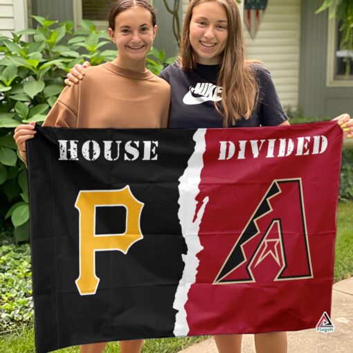 Pirates vs Diamondbacks House Divided Flag, MLB House Divided Flag