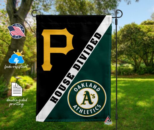 Pirates vs Athletics House Divided Flag, MLB House Divided Flag