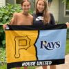Pirates vs Rays House Divided Flag, MLB House Divided Flag