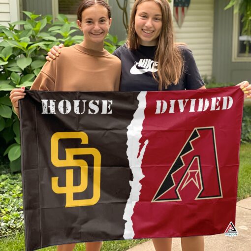 Padres vs Diamondbacks House Divided Flag, MLB House Divided Flag