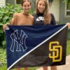 Yankees vs Padres House Divided Flag, MLB House Divided Flag