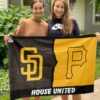 Padres vs Pirates House Divided Flag, MLB House Divided Flag