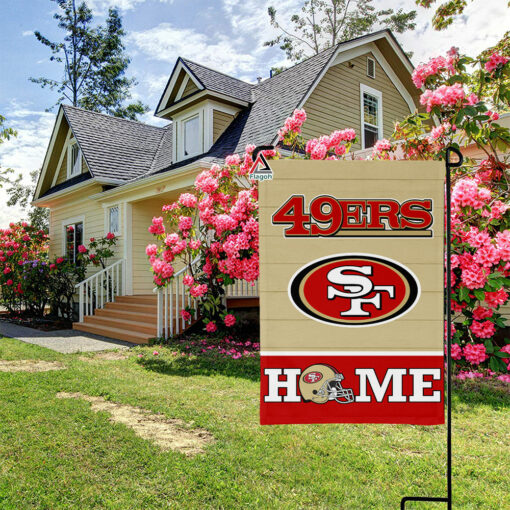 San Francisco 49ers Football Flag, Sourdough Sam Mascot Personalized Football Fan Welcome Flags, Custom Family Name NFL Decor