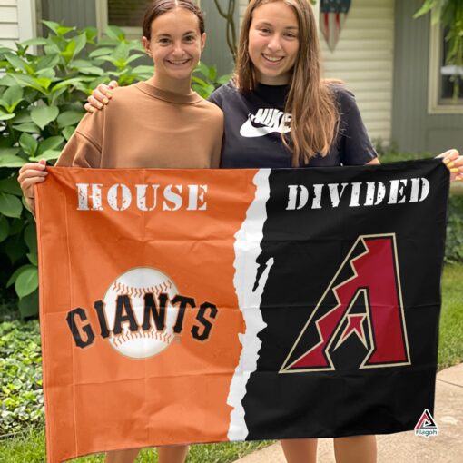 Giants vs Diamondbacks House Divided Flag, MLB House Divided Flag