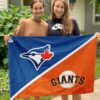 Blue Jays vs Giants House Divided Flag, MLB House Divided Flag