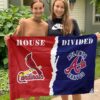 Cardinals vs Braves House Divided Flag, MLB House Divided Flag