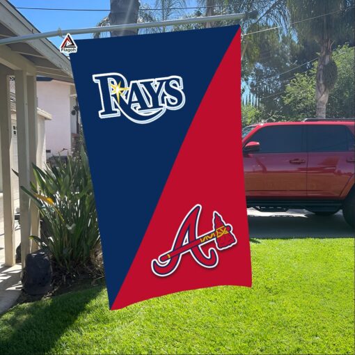 Rays vs Braves House Divided Flag, MLB House Divided Flag