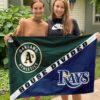 Athletics vs Rays House Divided Flag, MLB House Divided Flag