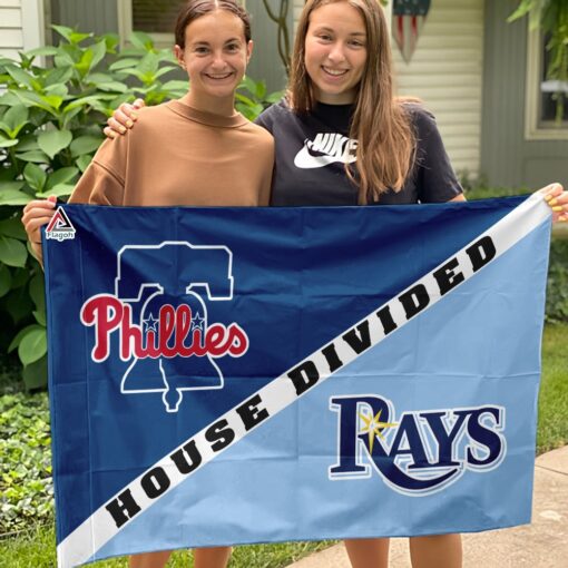 Phillies vs Rays House Divided Flag, MLB House Divided Flag