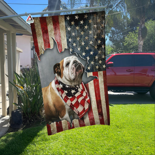 Patriotic Boston Terrier July 4th Garden Flag, American Terrier Dog Breed Freedom Day Flag