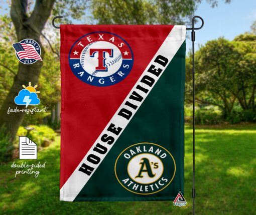 Rangers vs Athletics House Divided Flag, MLB House Divided Flag