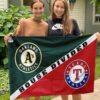 Athletics vs Rangers House Divided Flag, MLB House Divided Flag
