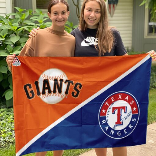 Giants vs Rangers House Divided Flag, MLB House Divided Flag