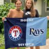 Rangers vs Rays House Divided Flag, MLB House Divided Flag