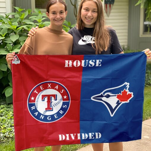 Rangers vs Blue Jays House Divided Flag, MLB House Divided Flag