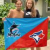 Marlins vs Blue Jays House Divided Flag, MLB House Divided Flag