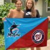 Marlins vs Nationals House Divided Flag, MLB House Divided Flag