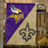 Minnesota Vikings vs New Orleans Saints House Divided Flag, NFL House Divided Flag