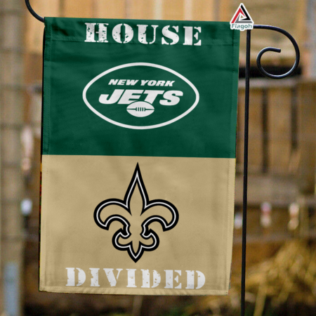 Jets vs Saints House Divided Flag, NFL House Divided Flag