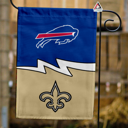Bills vs Saints House Divided Flag, NFL House Divided Flag