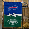 Buffalo Bills vs New York Jets House Divided Flag, NFL House Divided Flag