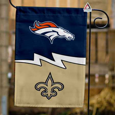 Broncos vs Saints House Divided Flag, NFL House Divided Flag