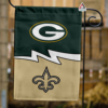 Green Bay Packers vs New Orleans Saints House Divided Flag, NFL House Divided Flag