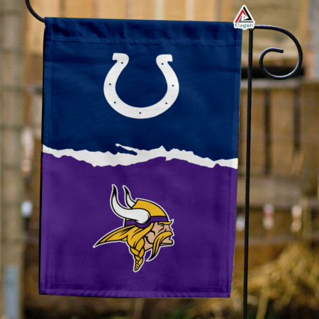 Colts vs Vikings House Divided Flag, NFL House Divided Flag