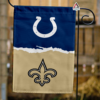 Indianapolis Colts vs New Orleans Saints House Divided Flag, NFL House Divided Flag